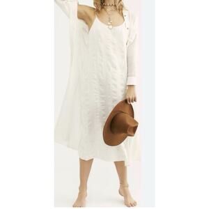 Free People My Soulmate White Sleeveless Endless Summer Maxi Dress Slip Size L